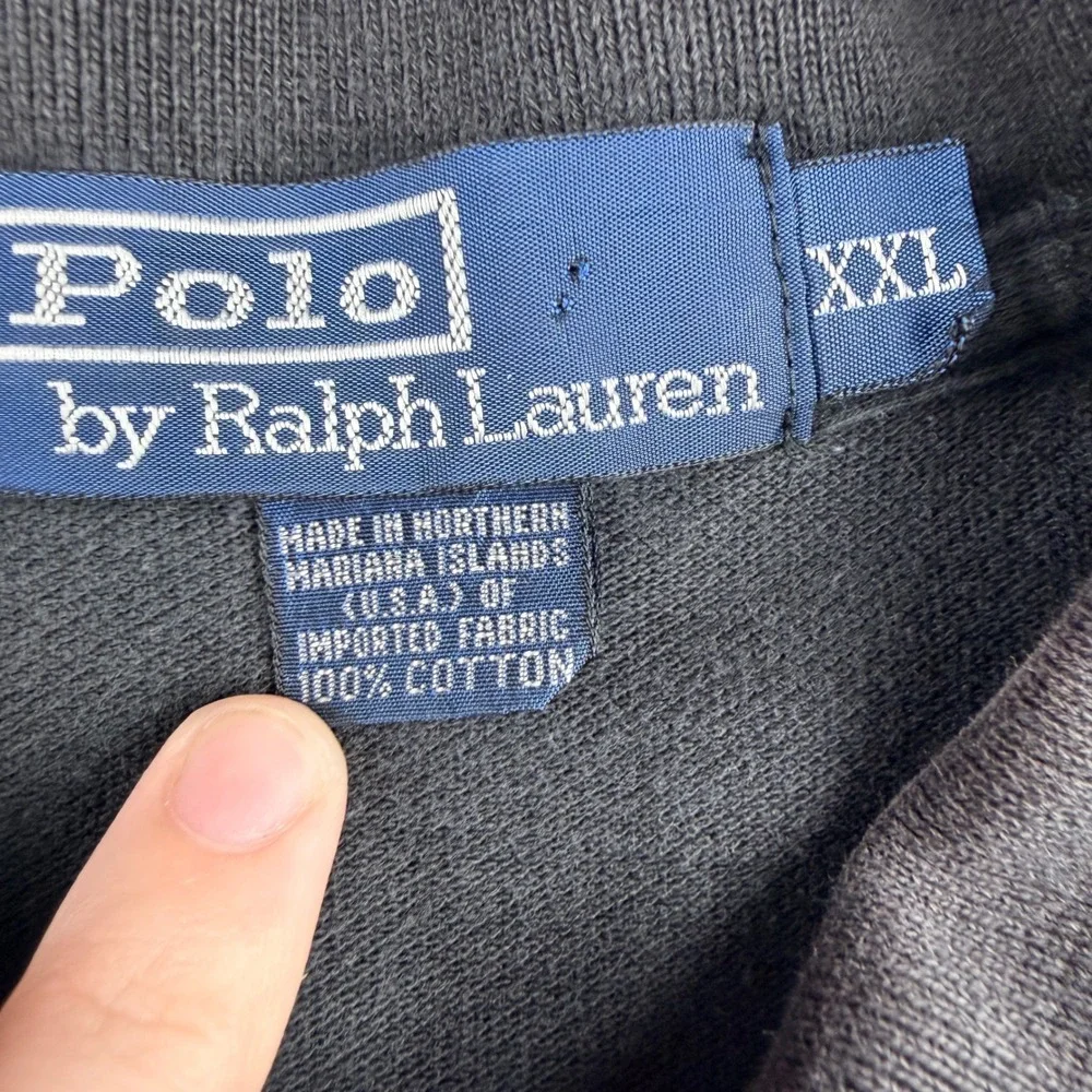 Polo Ralph Lauren Men's XXL Black Short Sleeve Pique Polo Shirt Red Pony Logo